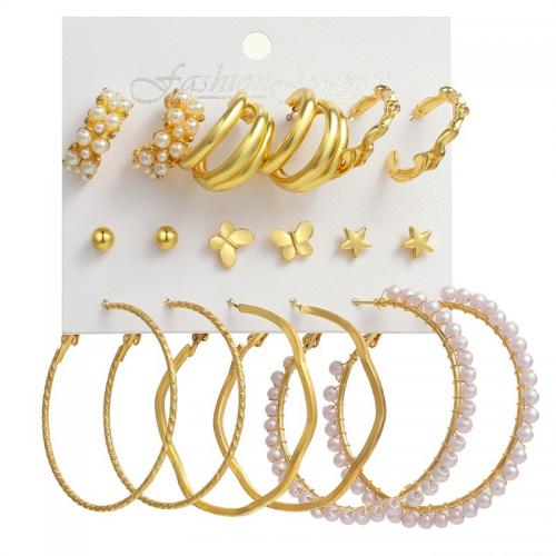 Zinc Alloy Earring Set, with Plastic Pearl & Acrylic, plated & for woman, earring length 5-50mm 
