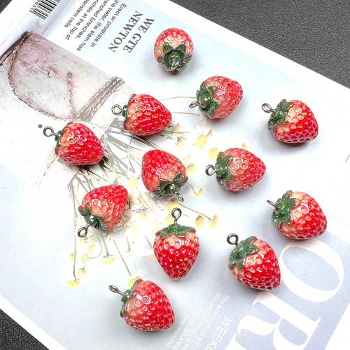Plated Acrylic Pendants, Strawberry, DIY [