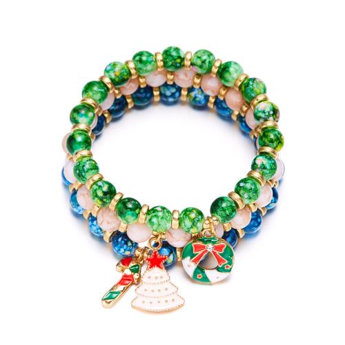 Zinc Alloy Christmas Bracelet, Acrylic, with Zinc Alloy, three pieces & fashion jewelry & for woman & enamel mm cm [