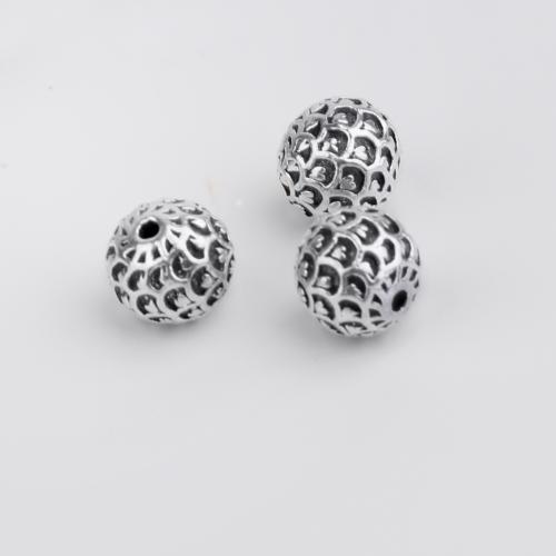 Bijoux de perles en alliage de Zinc , Rond, Plaqué de couleur d'argent, DIY, 12mm, Vendu par PC[