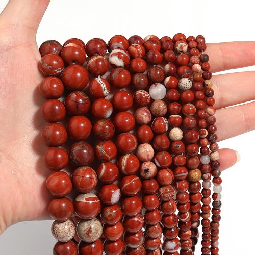 Perles Jaspe rouge, Rond, DIY & normes différentes pour le choix, rouge Environ 38 cm, Vendu par brin
