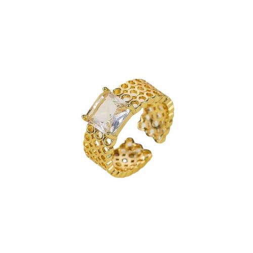Cubic Zirconia Micro Pave Brass Finger Ring, plated, micro pave cubic zirconia & for woman 