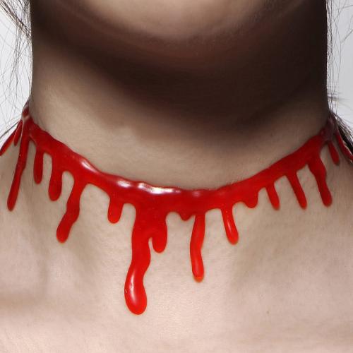 Plastic Collar, Halloween Design & Unisex, red Approx 37 cm 