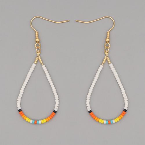 Glass Seed Beads Earring, Seedbead, Teardrop, handmade, fashion jewelry & for woman 