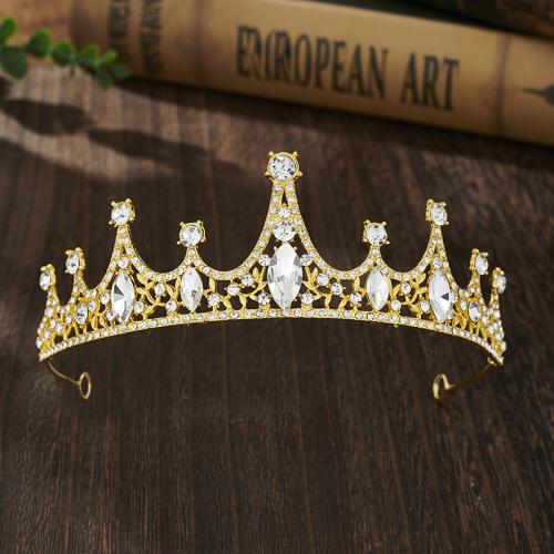 Bridal Tiaras, Zinc Alloy, plated, fashion jewelry & for woman & with rhinestone Diameter 140mm,height 45mm 