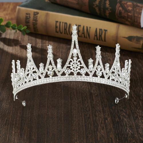 Bridal Tiaras, Zinc Alloy, plated, fashion jewelry & for woman & with rhinestone Diameter 160mm,height 72mm 