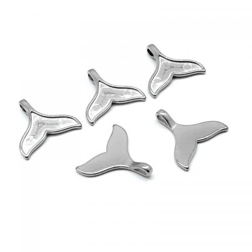 Stainless Steel Pendant Setting, 304 Stainless Steel, Fish, plated, DIY, silver color Approx 1.5mm [