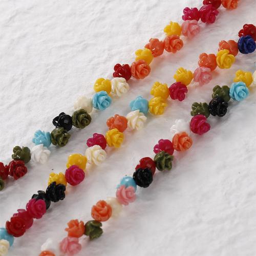 perle de coquillage teint, coquille, fleur, DIY, couleurs mélangées, 7mm, Environ Vendu par brin