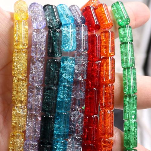 Crackle Glass Beads, Tube, DIY Approx 