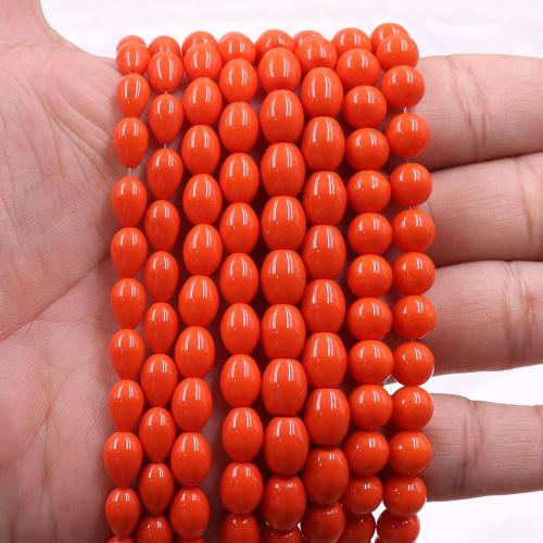 Baking Varnish Glass Beads, DIY orange Approx 16 Inch 