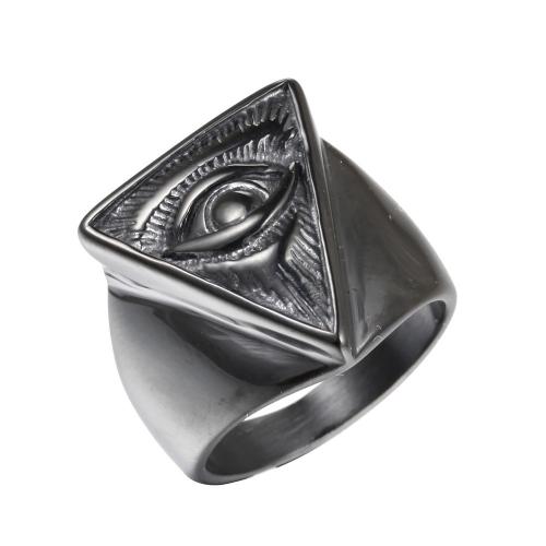 Stainless Steel Finger Ring, 304 Stainless Steel, Triangle, Vacuum Ion Plating, vintage & fashion jewelry & Unisex 20mm 