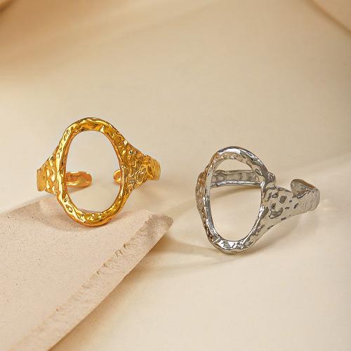 Stainless Steel Finger Ring, 304 Stainless Steel, Vacuum Ion Plating, fashion jewelry & for woman & hollow diameter 17mm 
