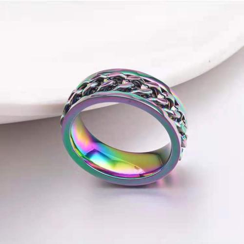 Stainless Steel Finger Ring, 304 Stainless Steel, fashion jewelry & for man, multi-colored 
