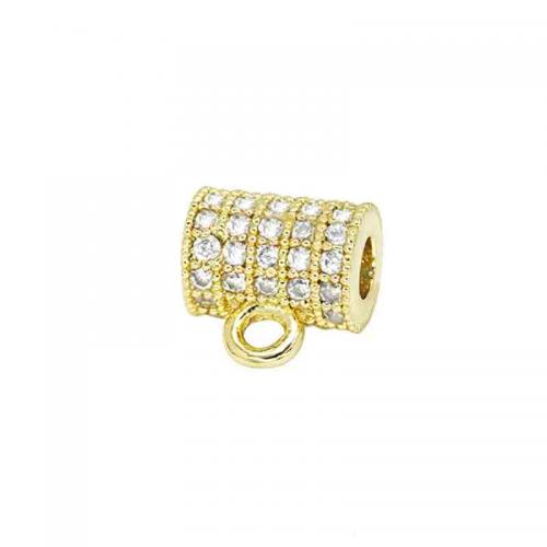 Brass Bail Beads, Column, plated, DIY & micro pave cubic zirconia Approx 2.5mm [