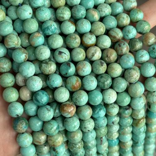 Perles en Turquoise naturelle, Rond, poli, DIY & normes différentes pour le choix, vert Environ 38 cm, Vendu par brin[