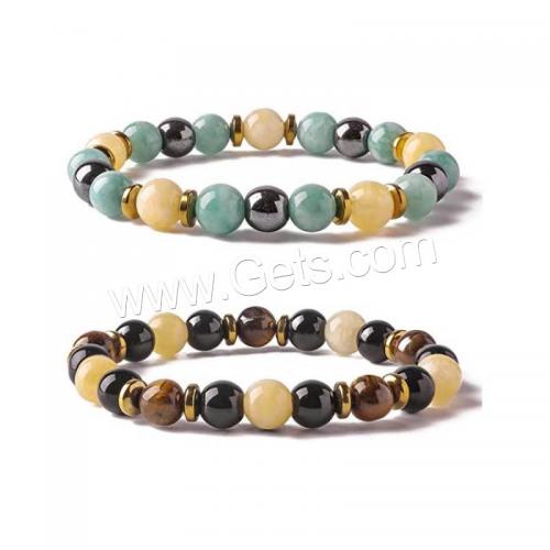 Gemstone Bracelets, with Zinc Alloy, Round, gold color plated, fashion jewelry & Unisex Approx 18-20 cm 