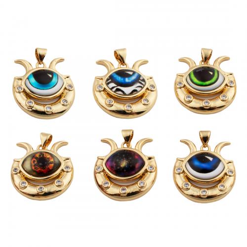 Fashion Evil Eye Pendant, Brass, fashion jewelry & Unisex & enamel Approx 3.5mm 