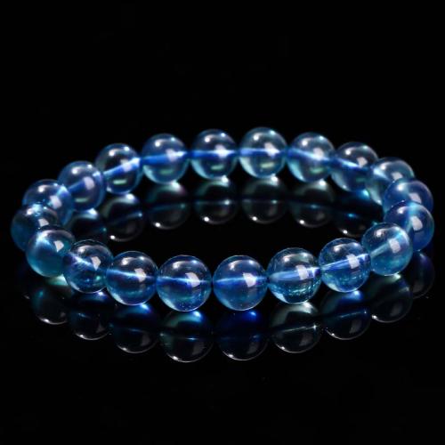 Aquamarine Bracelet, Round, fashion jewelry & Unisex sea blue Approx 18 cm 
