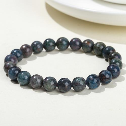 Gemstone Bracelets, Sapphire, Round, fashion jewelry & Unisex, mixed colors, Length about 8-9mm Approx 18 cm 