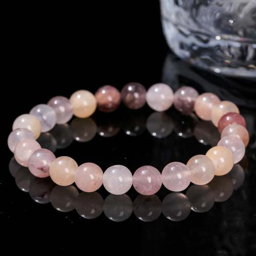 Gemstone Bracelets, Natural Violet, Round, fashion jewelry & Unisex mixed colors Approx 18 cm 