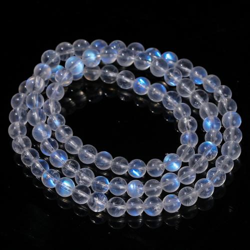 Moonstone Bracelet, Blue Moonstone, Round, fashion jewelry & multilayer & for woman 6mm Approx 54 cm 