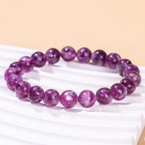 Gemstone Bracelets, Diopside, Round, fashion jewelry & for woman, purple, Length about 9-10mm Approx 18 cm 