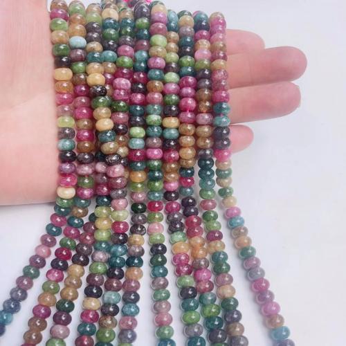 Natürlicher Turmalin Perlen, Abakus,Rechenbrett, poliert, DIY & verschiedene Größen vorhanden, gemischte Farben, Länge:ca. 38 cm, verkauft von Strang
