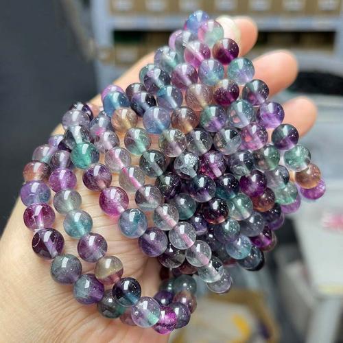 Gemstone Bracelets, Colorful Fluorite, Round, fashion jewelry & for woman, mixed colors Approx 18 cm 