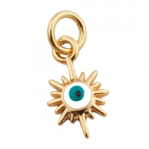 Fashion Evil Eye Pendant, Brass, fashion jewelry & Unisex, golden Approx 3mm 