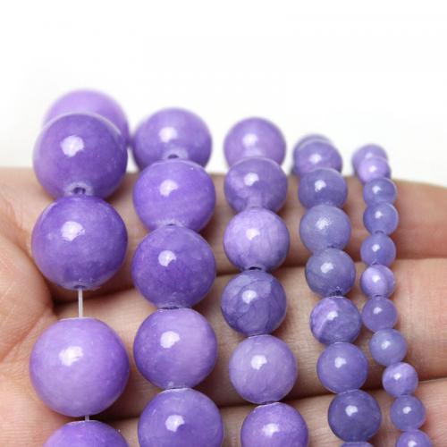 Pale Brown Jade Beads, Round, DIY dark purple 