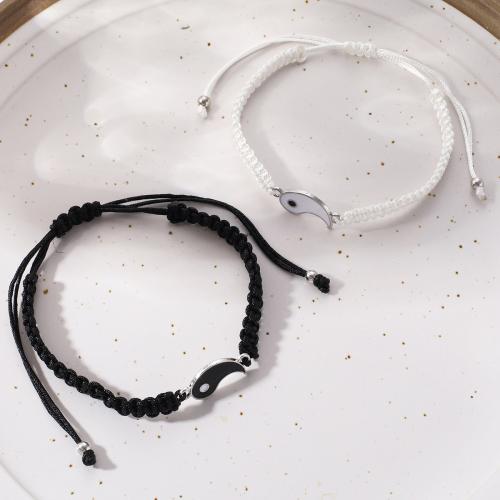 Zinc Alloy Resin Bracelets, Cotton Thread, with Resin & Zinc Alloy, handmade, 2 pieces & fashion jewelry & Unisex Approx 35 cm 