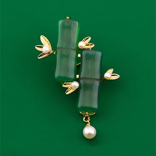 Broche de perlas plástica, aleación de zinc, con Perlas plásticas, Joyería & para mujer, 55x40mm, Vendido por UD