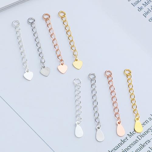 Sterling Silver Extender Chain Drop, 925 Sterling Silver, plated, DIY 
