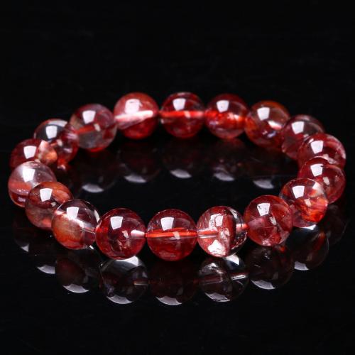 Gemstone Bracelets, Red Marble Glue Stone, Round, fashion jewelry & Unisex red Approx 18 cm 