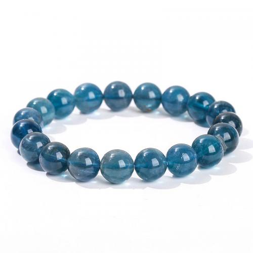 Gemstone Bracelets, Blue Fluorite, Round, fashion jewelry & Unisex Approx 18 cm 