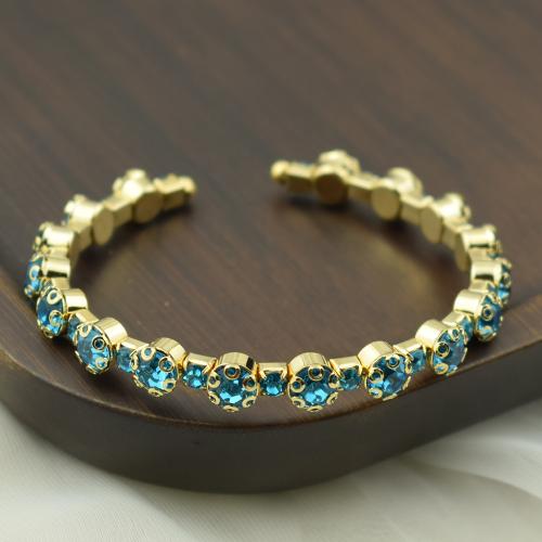 bracelet en alliage zinc à stras ,, alliage de zinc, Placage, bijoux de mode & pour femme & avec strass, plus de couleurs à choisir .5cm, Vendu par PC