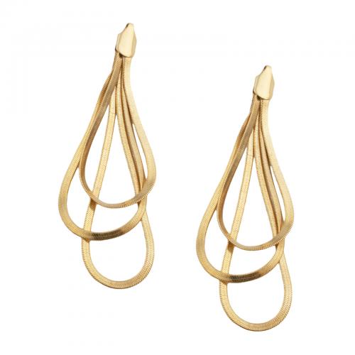 Fashion Fringe Earrings, Brass, fashion jewelry & for woman, golden 