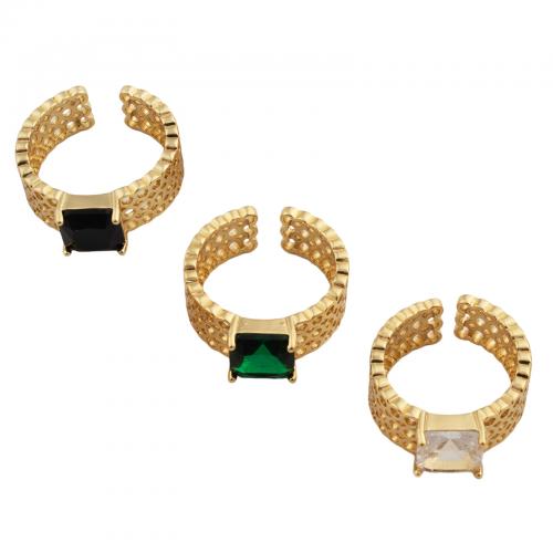 Cubic Zirconia Micro Pave Brass Finger Ring, fashion jewelry & Unisex & micro pave cubic zirconia inner diameter 18mm 