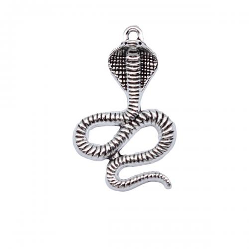 Zinc Alloy Animal Pendants, Snake, antique silver color plated, fashion jewelry & DIY 