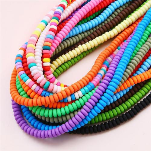 Rondelle Polymer Clay Beads, argile de polymère, Plat rond, DIY, plus de couleurs à choisir Environ 39 cm, Environ Vendu par brin[