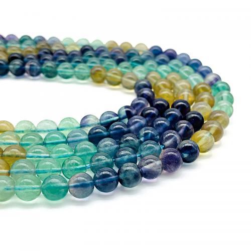 Perles de fluorite, Fluorite colorée, Rond, DIY & normes différentes pour le choix, couleurs mélangées, Vendu par brin