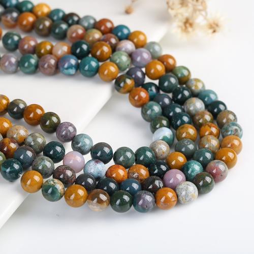 Natural Ocean Agate Beads, Round, DIY mixed colors 