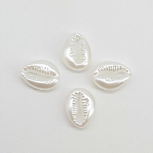 ABS Plastic Pearl Beads, Conch, stoving varnish, DIY, white Approx [