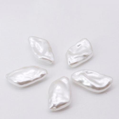 ABS Plastic Pearl Beads, Rhombus, painted, DIY, white Approx [