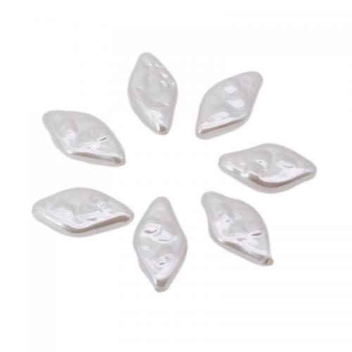 ABS Plastic Pearl Beads, Rhombus, painted, DIY, white Approx [
