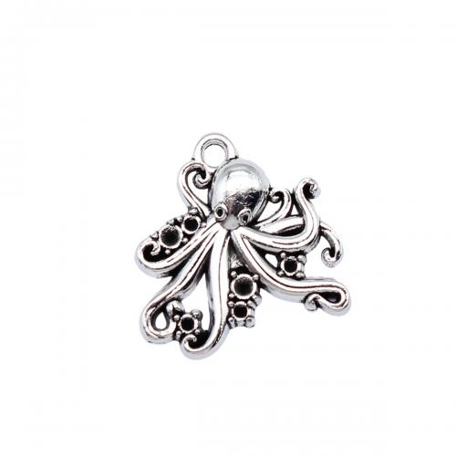 Zinc Alloy Animal Pendants, Octopus, antique silver color plated, fashion jewelry & DIY 