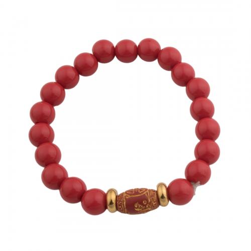 Fashion Cinnabar Bracelet, fashion jewelry & Unisex, red Approx 22 cm 