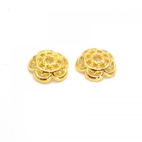 Zinc Alloy Bead Caps, Flower, gold color plated, DIY Approx [