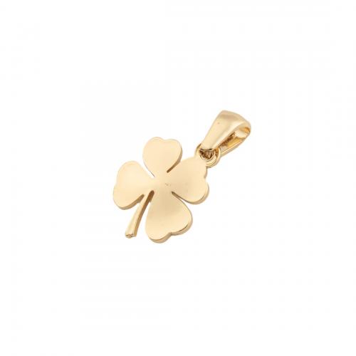 Stainless Steel Clover Pendant, 304 Stainless Steel, Four Leaf Clover, plated, DIY, golden Approx 3mm [