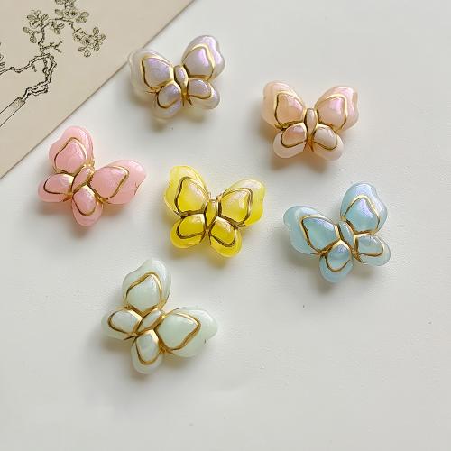 Perles acryliques dépolies, Acrylique, papillon, DIY, couleurs mélangées Environ 1.2mm, Environ Vendu par lot